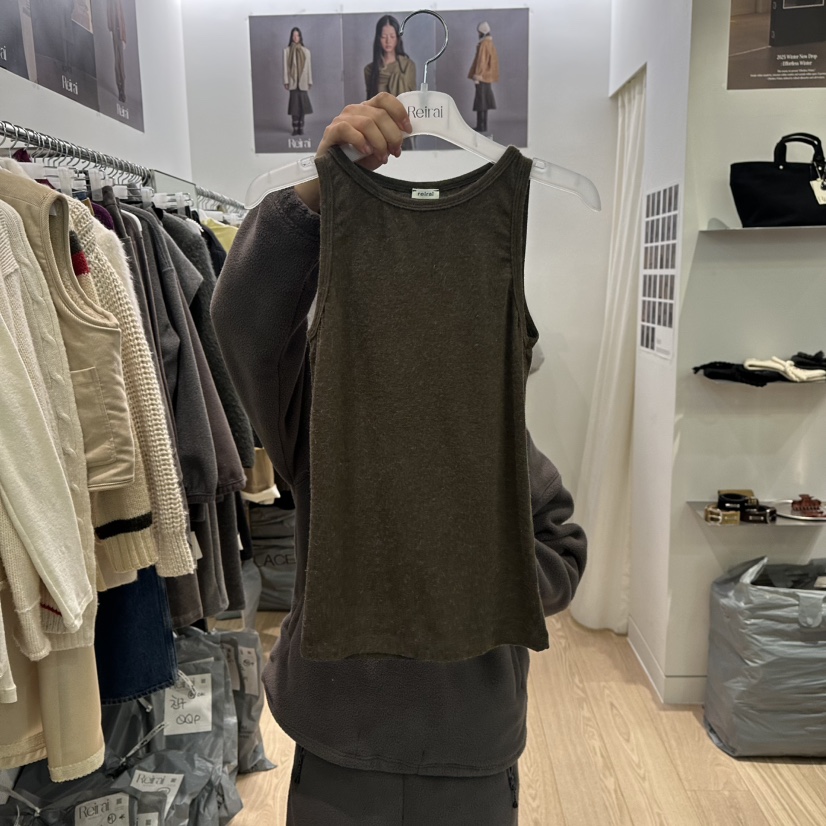 REIRAI韓國代購㊣女士新品人氣職業時尚休閑真品熱賣吊帶背心Reirai吊帶/背心圖色3墨綠