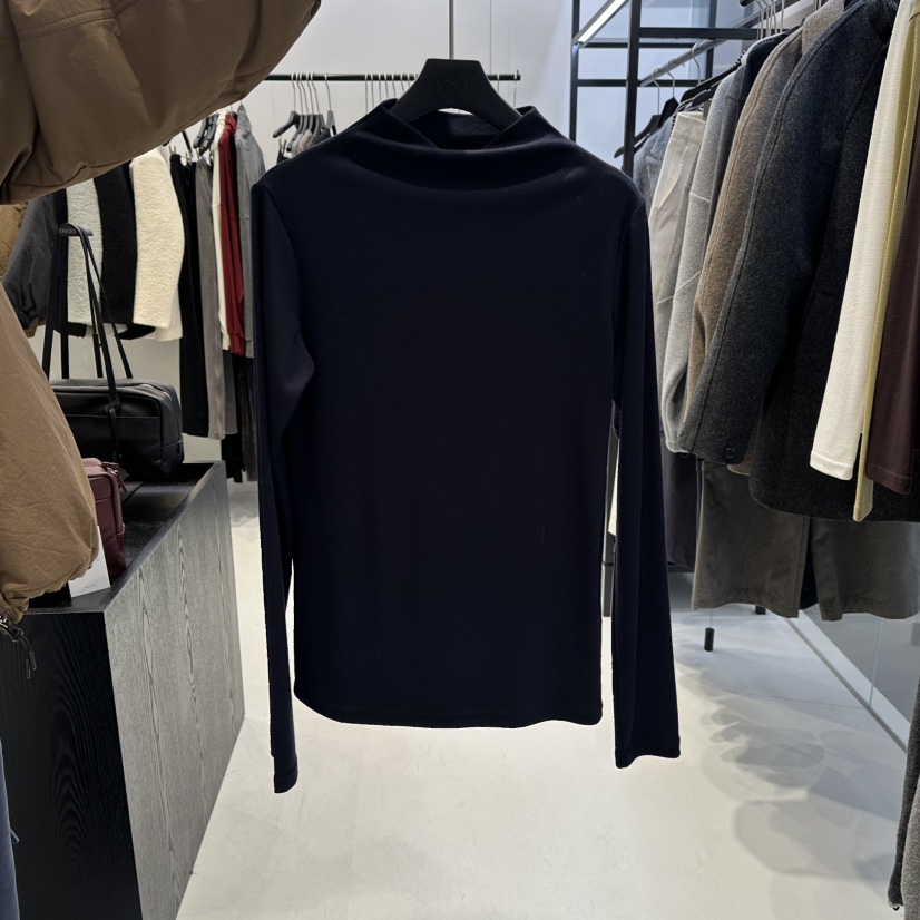 OSOO東大門㊣代購女士新款時尚人氣25秋冬休閑熱賣長袖T恤高領OSOO長袖T恤圖色3深藍色