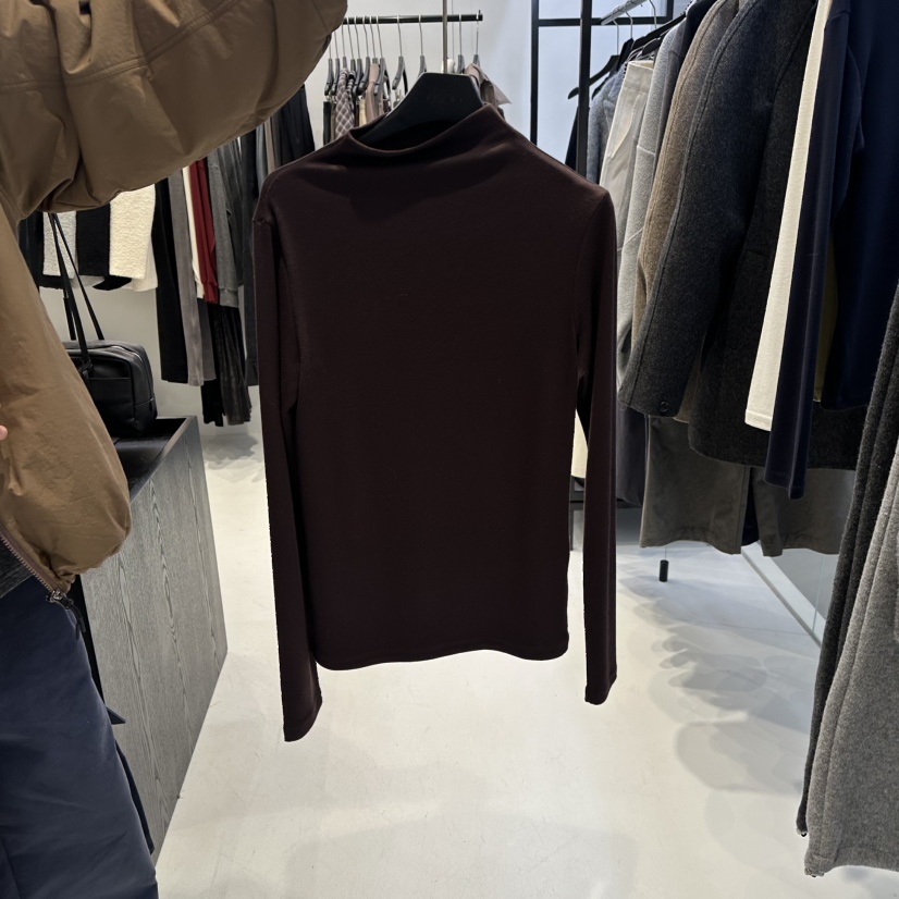 OSOO東大門㊣代購女士新款時尚人氣25秋冬休閑熱賣長袖T恤高領OSOO長袖T恤圖色4深棕色