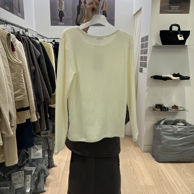 REIRAI韓國代購㊣女裝新款人氣真品職業休閑25秋冬長袖T恤羊毛Reirai長袖T恤