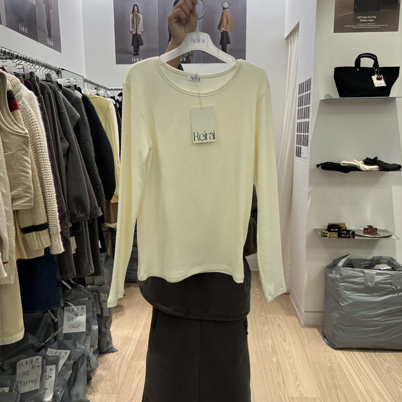 REIRAI韓國代購㊣女裝新款人氣真品職業休閑25秋冬長袖T恤羊毛Reirai長袖T恤圖色1