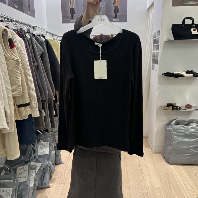 REIRAI韓國代購㊣女裝新款人氣真品職業休閑25秋冬長袖T恤羊毛Reirai長袖T恤圖色3