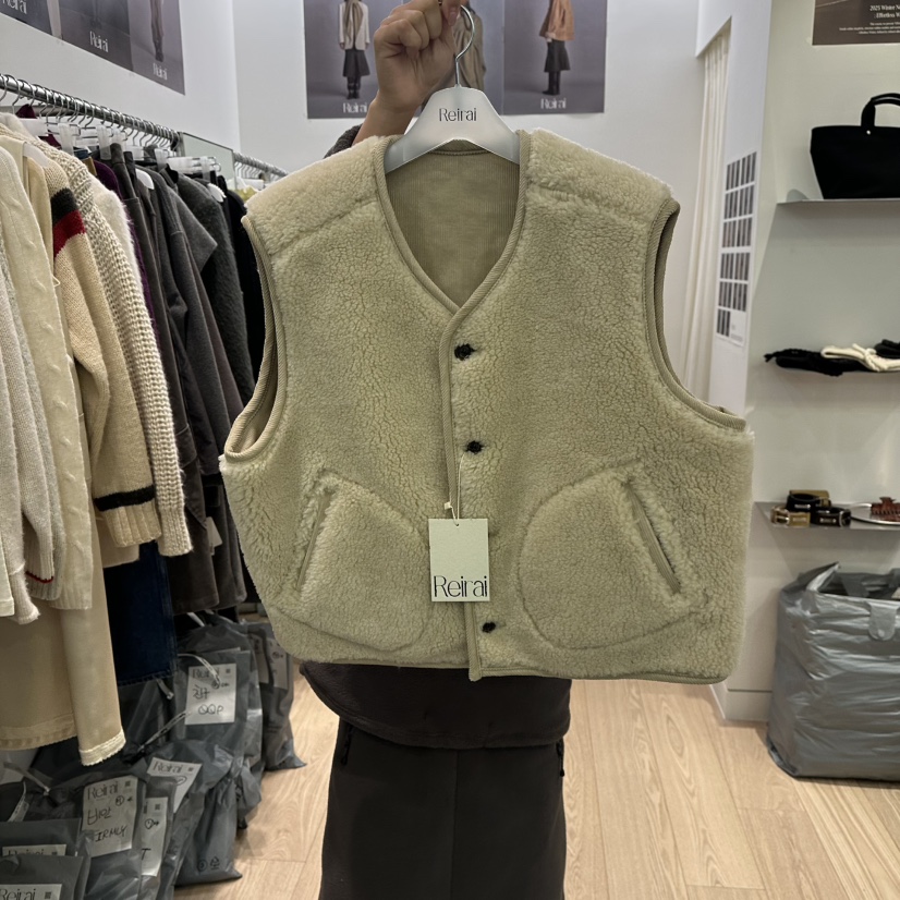 REIRAI東大門㊣實拍女士新款人氣時尚熱賣馬甲里外穿毛皮雙面Reirai馬甲圖色2