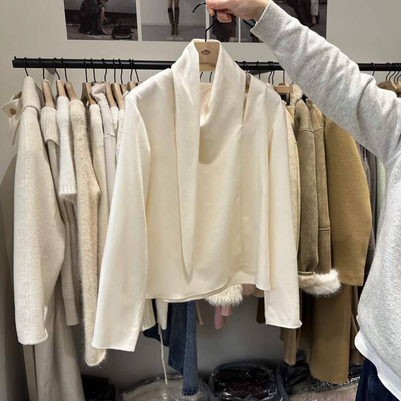 aube nunt韓國直郵㊣女裝新品休閑時尚職業推薦襯衫蕾絲衫aube nunt襯衫/蕾絲衫圖色1