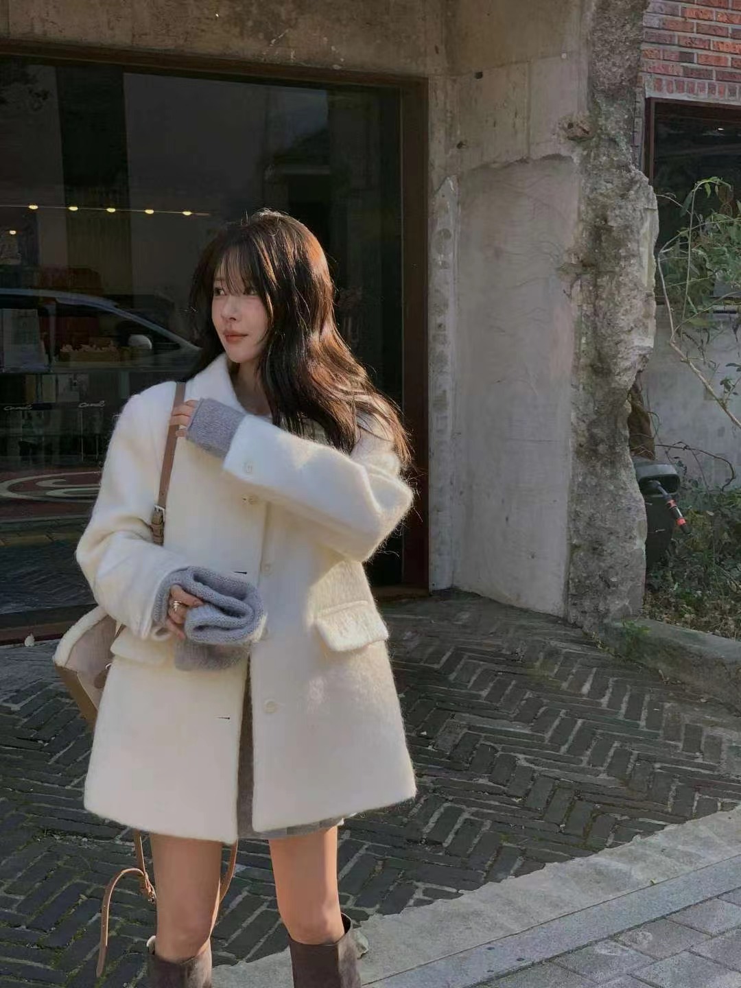 MIELLE-미엘르-OT韓國直郵㊣女士新款真品休閑推薦短款大衣MIELLE-미엘르-OT短款大衣