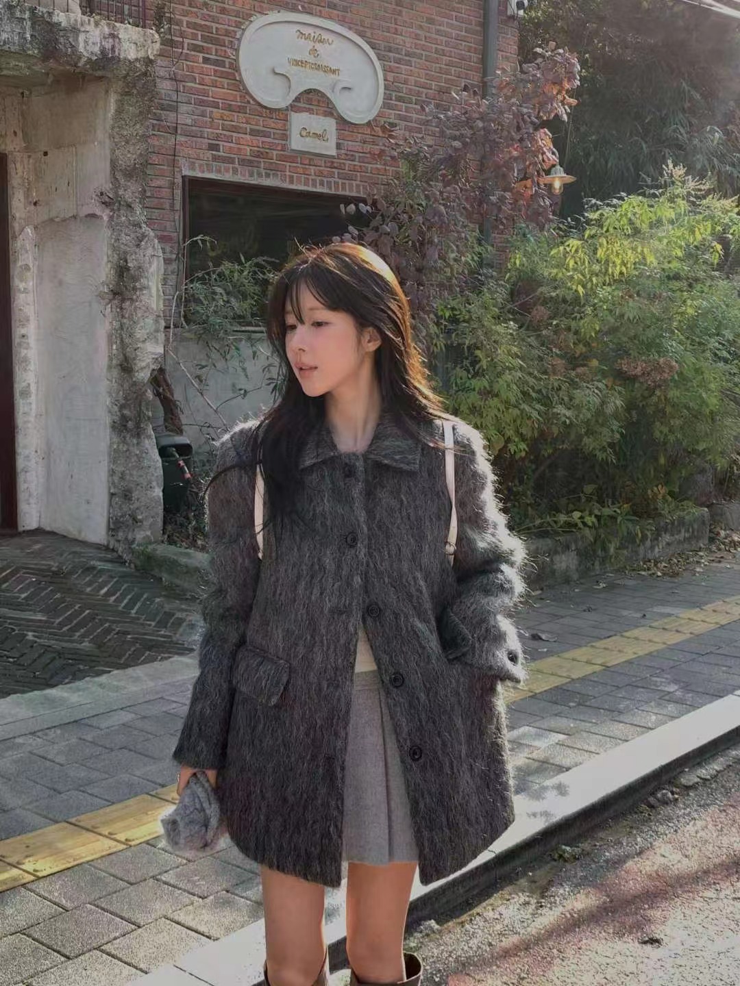 MIELLE-미엘르-OT韓國直郵㊣女士新款真品休閑推薦短款大衣MIELLE-미엘르-OT短款大衣