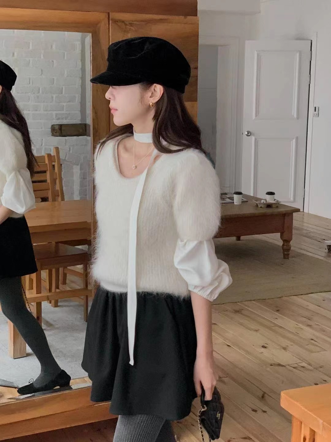 MIELLE-미엘르-OT韓國代購㊣女士新品休閑針織衫不含內搭羊駝MIELLE-미엘르-OT針織衫