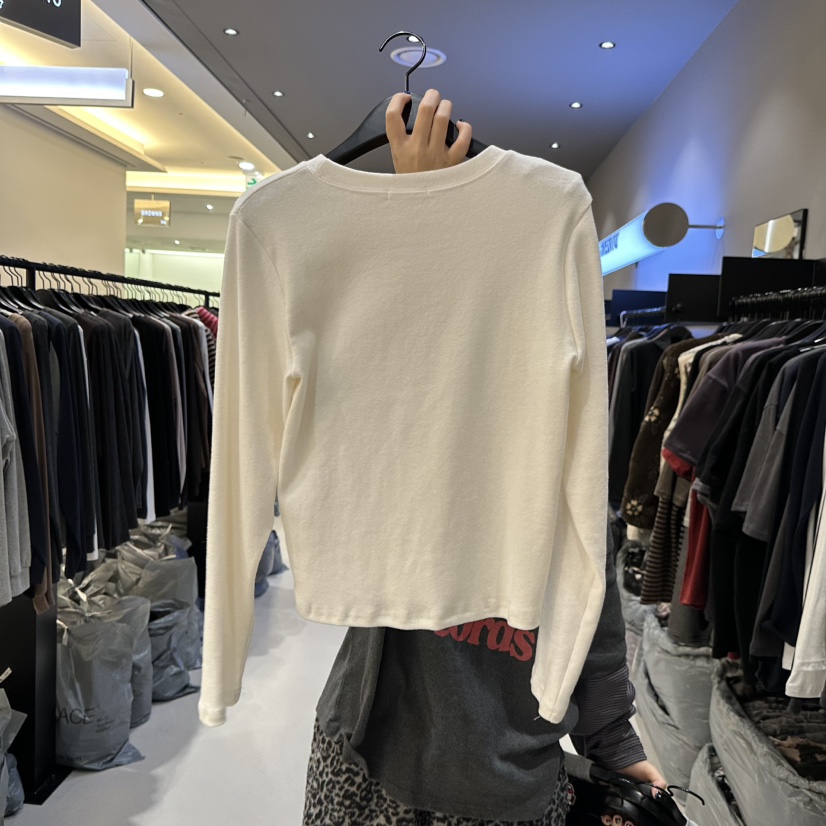 CREDITO東大門㊣直郵女士新款職業熱賣休閑時尚25秋冬長袖T恤CREDITO長袖T恤