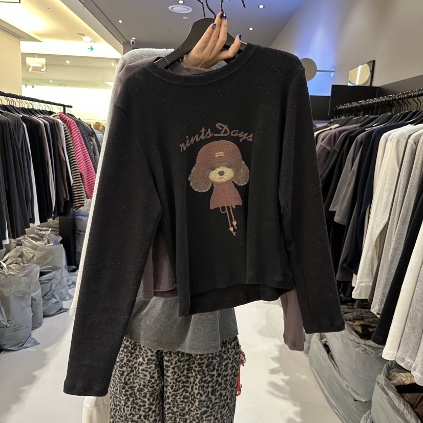 CREDITO東大門㊣直郵女士新款職業熱賣休閑時尚25秋冬長袖T恤CREDITO長袖T恤圖色2