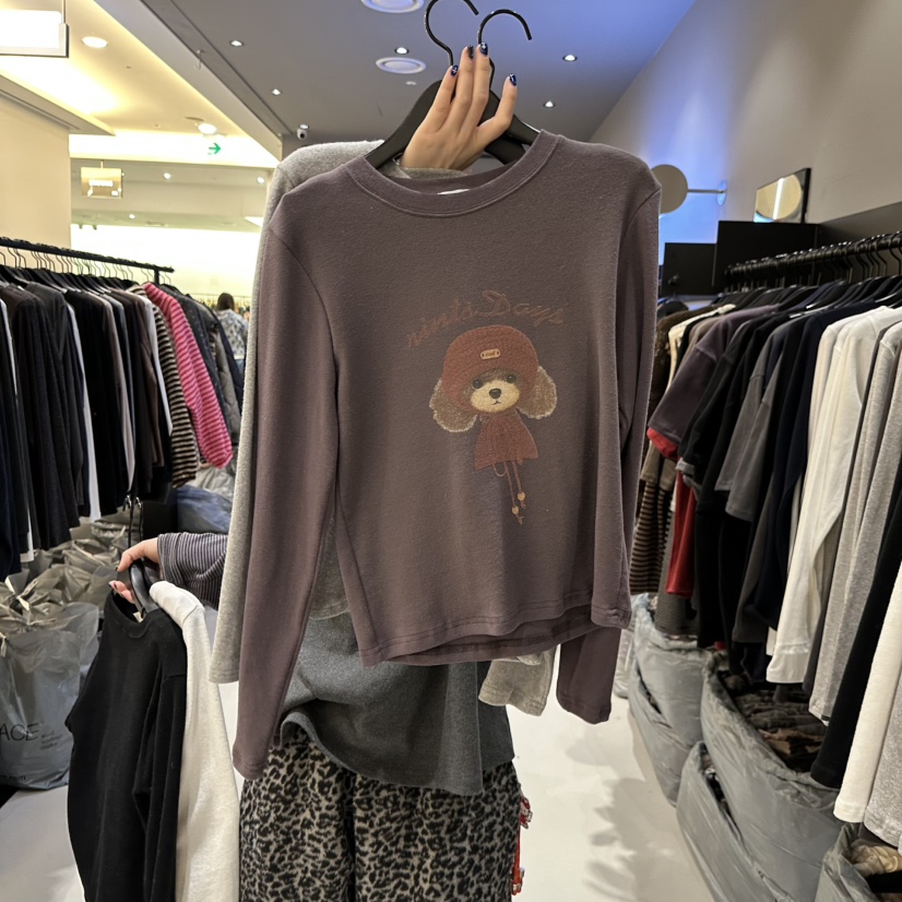 CREDITO東大門㊣直郵女士新款職業熱賣休閑時尚25秋冬長袖T恤CREDITO長袖T恤圖色3