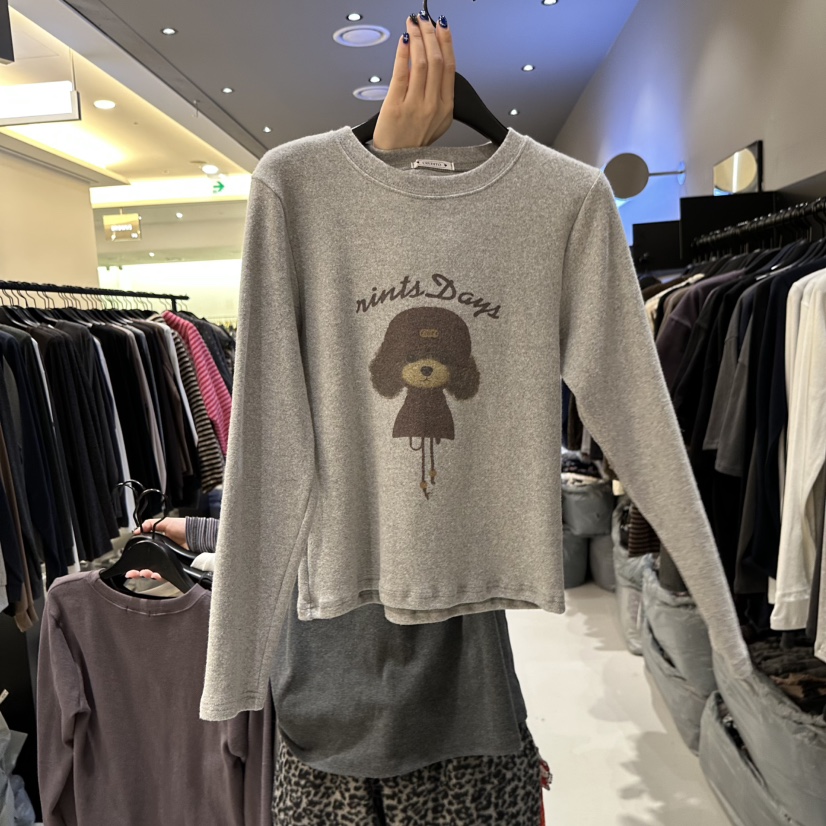 CREDITO東大門㊣直郵女士新款職業熱賣休閑時尚25秋冬長袖T恤CREDITO長袖T恤圖色4