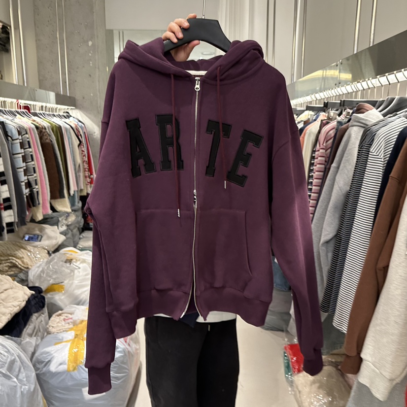 ARTE STUDIO東大門㊣直郵女士新品人氣夾克連帽拉鏈衫加絨ARTE STUDIO夾克圖色1