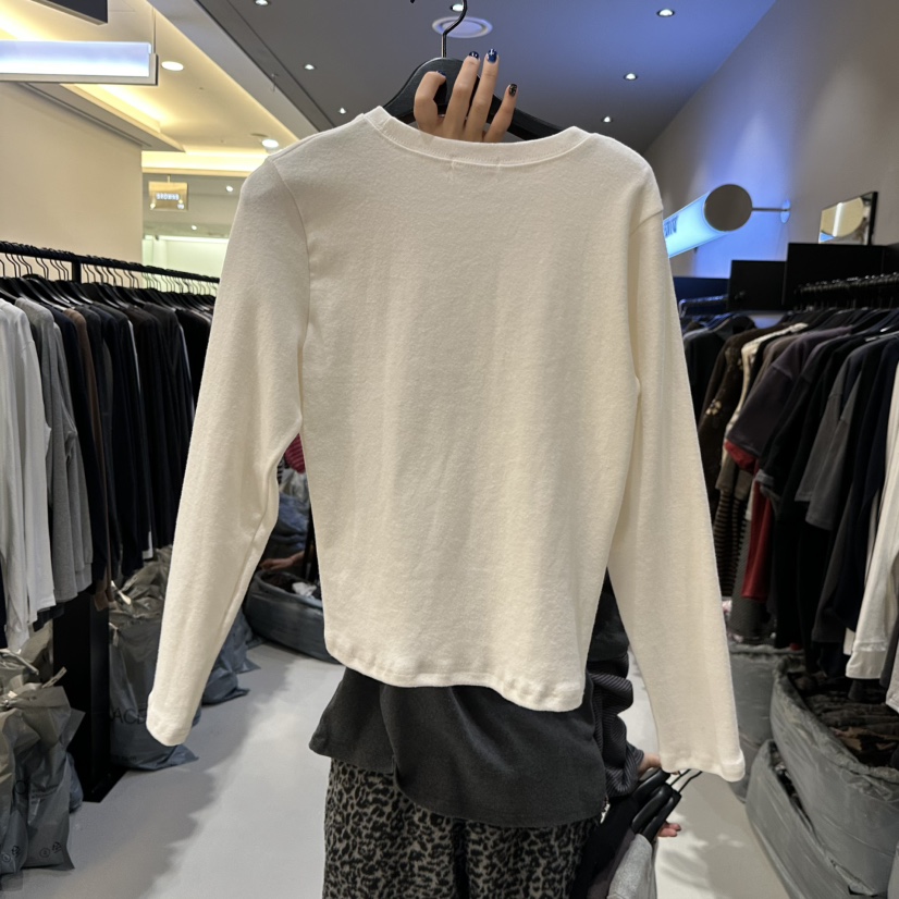 CREDITO東大門㊣實拍女士新品25秋冬推薦職業人氣時尚長袖T恤CREDITO長袖T恤