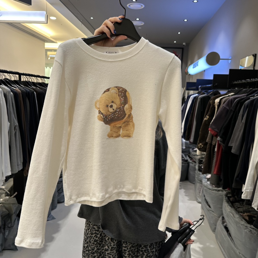 CREDITO東大門㊣實拍女士新品25秋冬推薦職業人氣時尚長袖T恤CREDITO長袖T恤圖色1