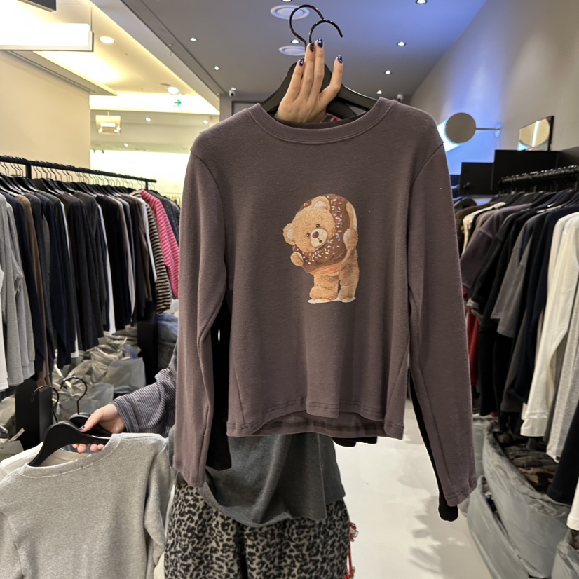 CREDITO東大門㊣實拍女士新品25秋冬推薦職業人氣時尚長袖T恤CREDITO長袖T恤圖色3