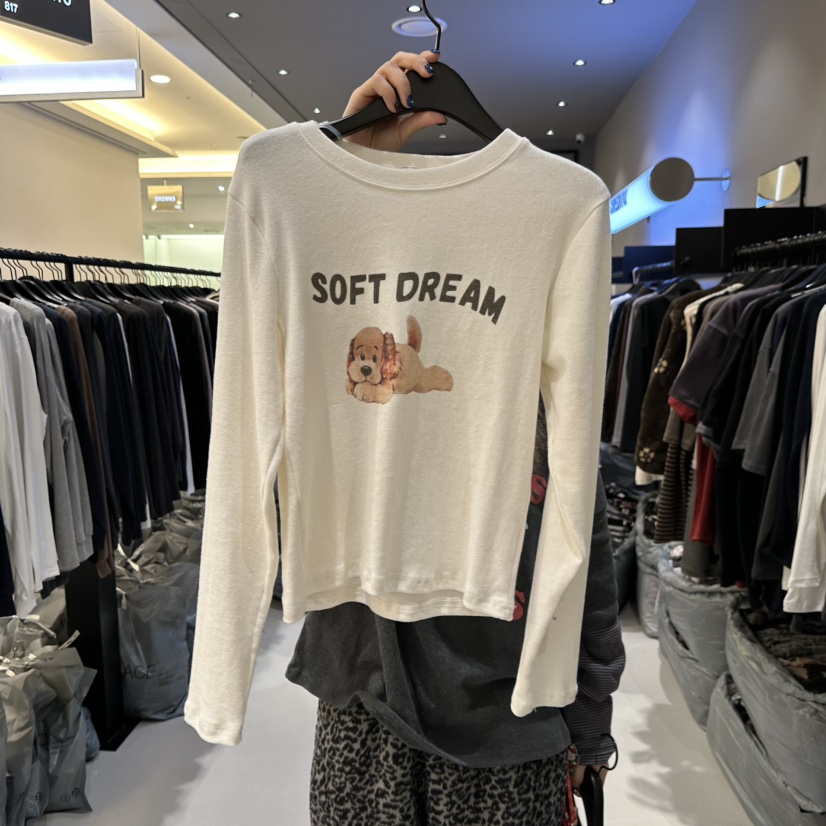 CREDITO東大門㊣代購女士新品真品人氣25秋冬職業休閑長袖T恤CREDITO長袖T恤圖色1