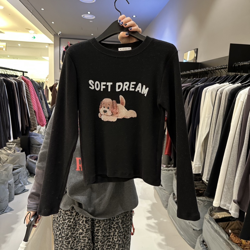 CREDITO東大門㊣代購女士新品真品人氣25秋冬職業休閑長袖T恤CREDITO長袖T恤圖色2