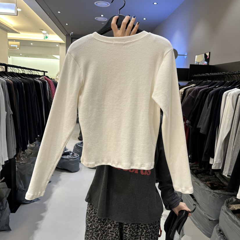 CREDITO東大門㊣直郵女裝新款時尚25秋冬職業熱賣休閑長袖T恤CREDITO長袖T恤