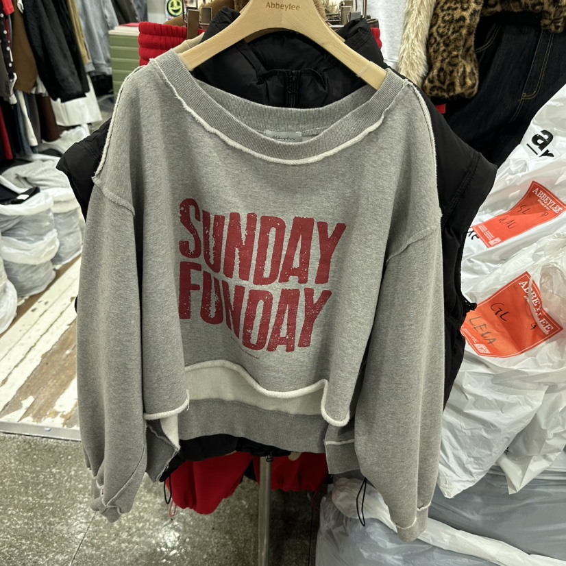 ABBEYLEE韓國代購㊣女士新款職業人氣真品熱賣時尚衛衣加絨ABBEYLEE衛衣圖色1