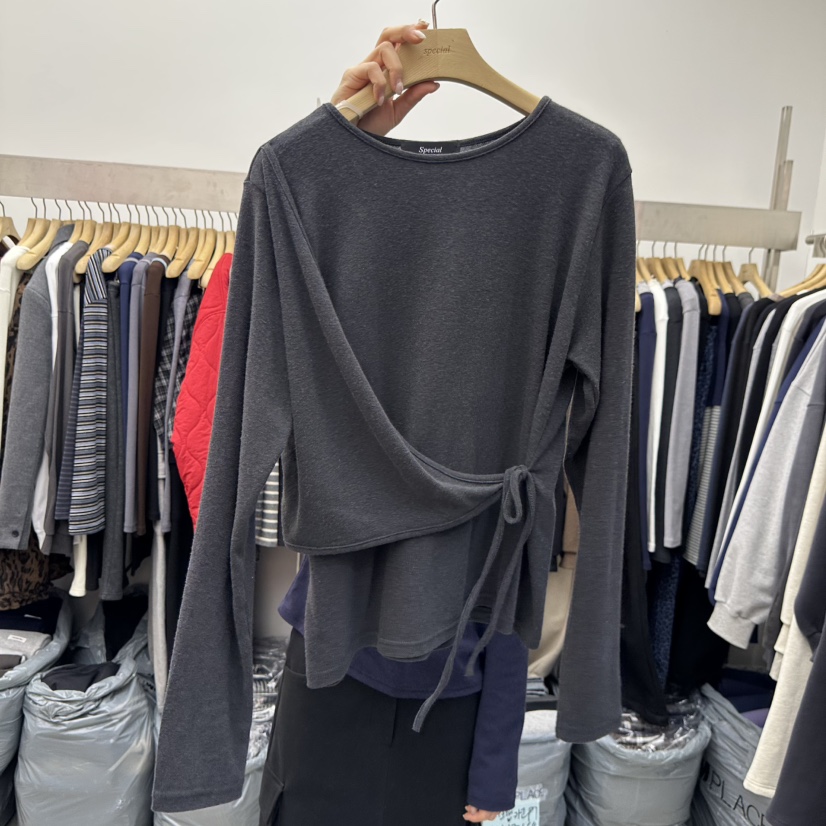 SPECIAL東大門㊣實拍女士新款熱賣25秋冬推薦休閑人氣長袖T恤SPECIAL長袖T恤圖色3墨色