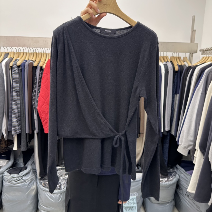 SPECIAL東大門㊣實拍女士新款熱賣25秋冬推薦休閑人氣長袖T恤SPECIAL長袖T恤圖色4黑色