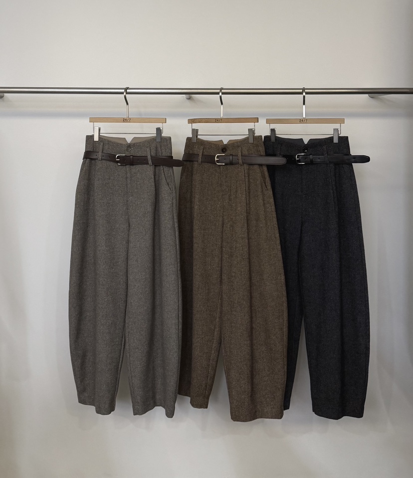 TWENTY FOUR SEVEN24-7東大門㊣實拍女裝新品休閑休閑褲含腰帶羊毛TEWNTY FOUR SEVEN24-7休閑褲