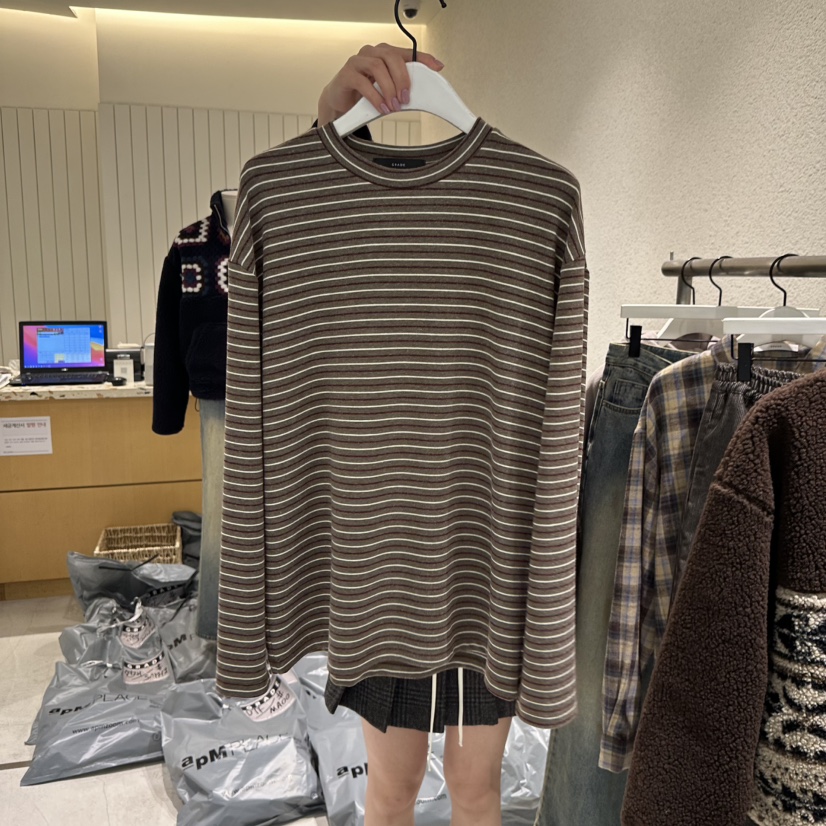 GRADE東大門㊣直郵女裝新品真品推薦人氣時尚職業休閑長袖T恤GRADE長袖T恤圖色3卡其色