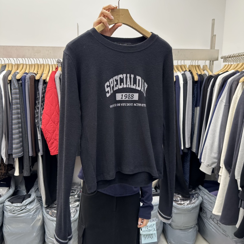 SPECIAL韓國代購㊣女士新款推薦時尚25秋冬人氣熱賣長袖T恤SPECIAL長袖T恤圖色3