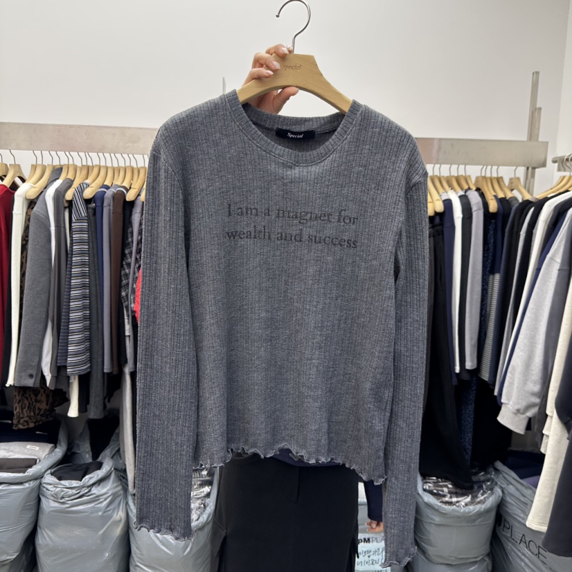 SPECIAL東大門㊣代購女士新款真品推薦職業休閑25秋冬長袖T恤SPECIAL長袖T恤圖色5深灰