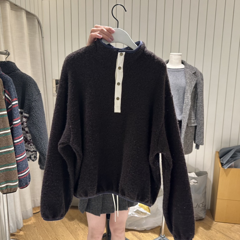 GRADE韓國代購㊣女裝新款熱賣人氣25秋冬真品職業休閑衛衣柔軟GRADE衛衣圖色2棕色