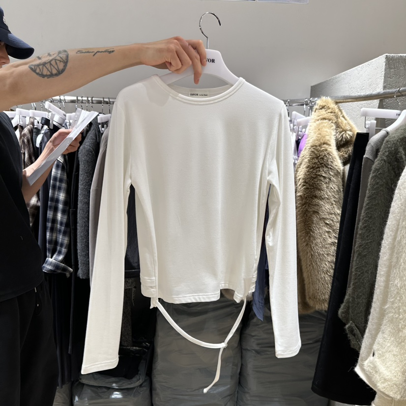 FAVOR-P韓國直郵㊣女裝新品人氣推薦職業25秋冬真品長袖T恤FAVOR-P長袖T恤圖色1