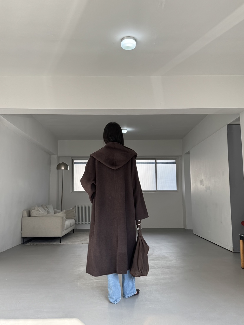 LIMLIMLIM東大門㊣代購女裝新款時尚休閑熱賣中長款大衣連帽LIM LIM LIM中長款大衣