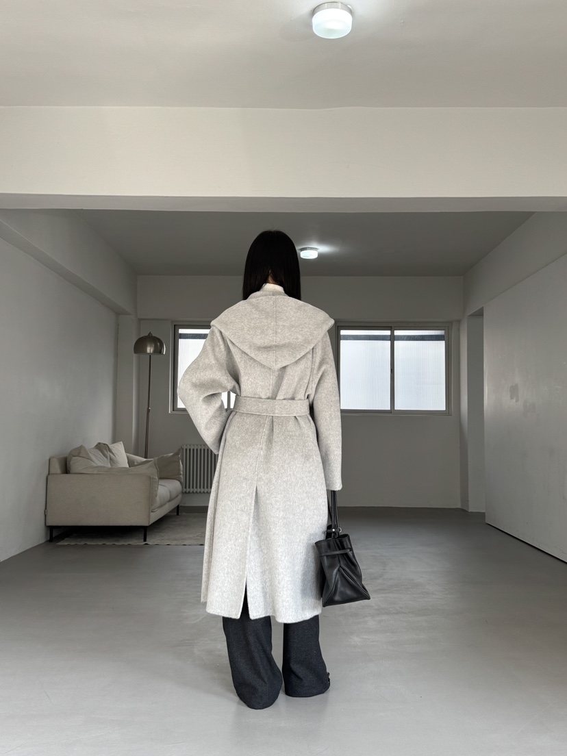 LIMLIMLIM東大門㊣代購女裝新款時尚休閑熱賣中長款大衣連帽LIM LIM LIM中長款大衣