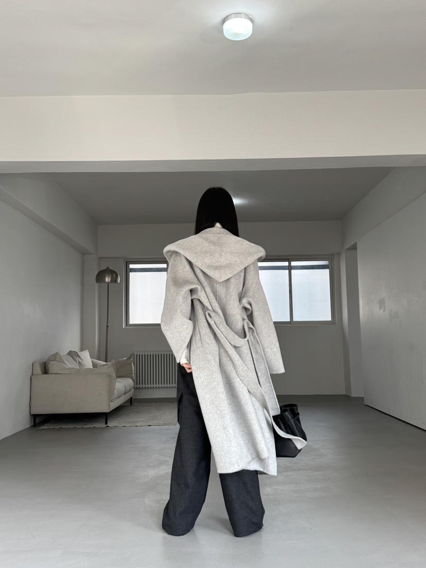 LIMLIMLIM東大門㊣代購女裝新款時尚休閑熱賣中長款大衣連帽LIM LIM LIM中長款大衣