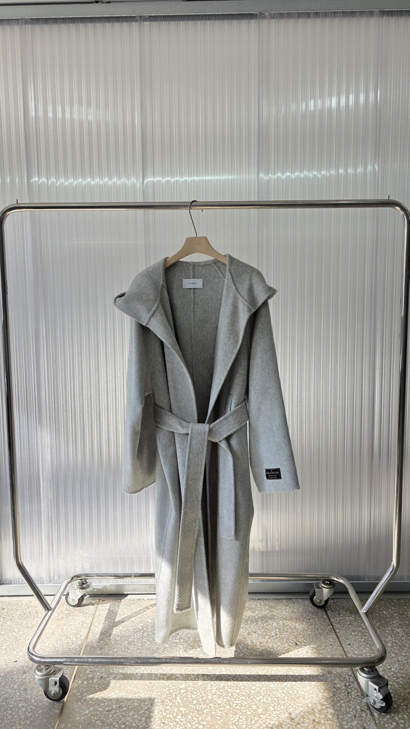 LIMLIMLIM東大門㊣代購女裝新款時尚休閑熱賣中長款大衣連帽LIM LIM LIM中長款大衣圖色1