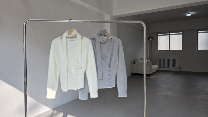 LIMLIMLIM東大門㊣實拍女士新款推薦25秋冬熱賣針織衫含脖帶LIM LIM LIM針織衫