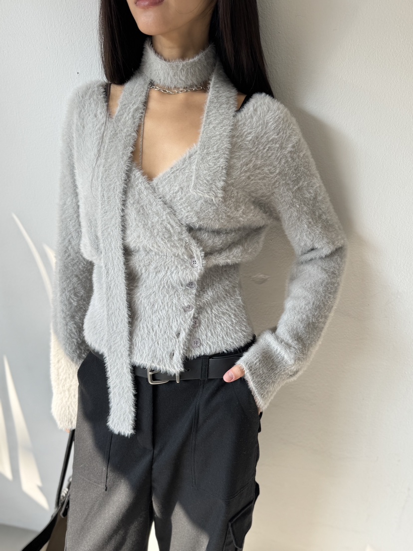 LIMLIMLIM東大門㊣實拍女士新款推薦25秋冬熱賣針織衫含脖帶LIM LIM LIM針織衫