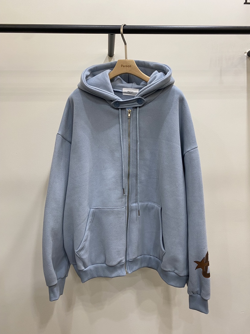 PERSON東大門㊣代購女裝新款人氣熱賣真品25秋冬夾克拉鏈連帽PERSON夾克圖色1
