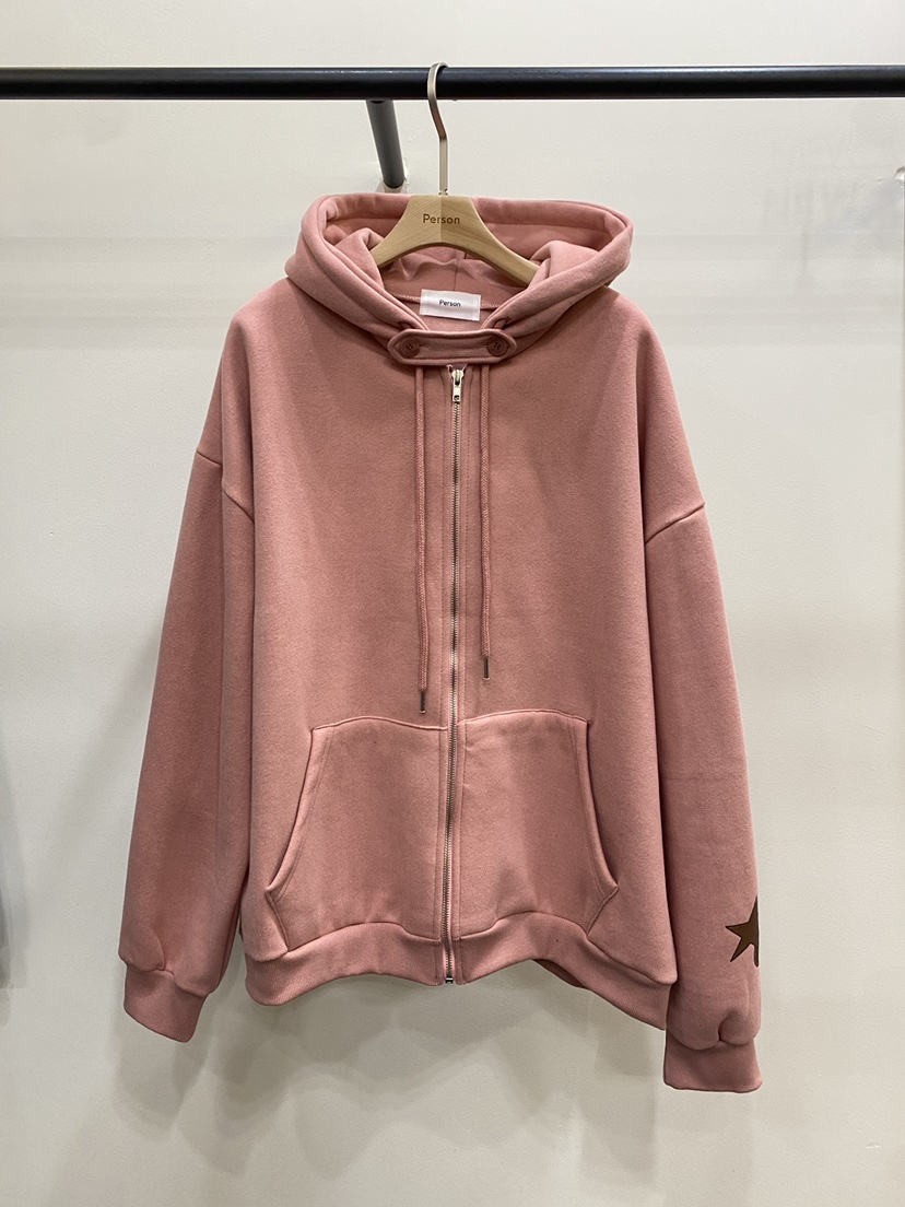 PERSON東大門㊣代購女裝新款人氣熱賣真品25秋冬夾克拉鏈連帽PERSON夾克圖色2