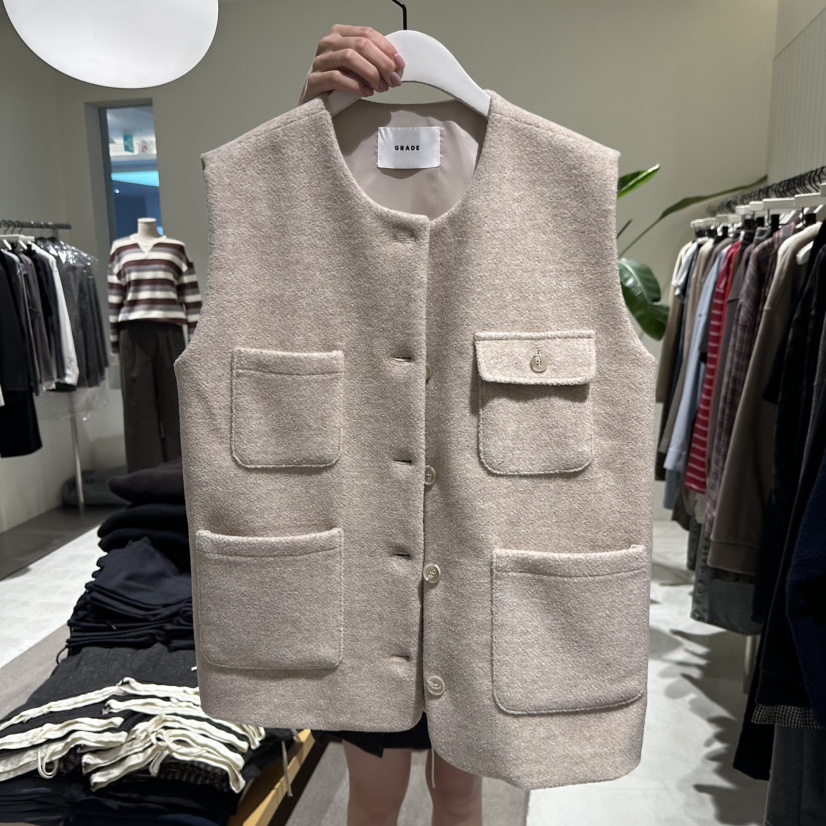 GRADE韓國直郵㊣女士新品25秋冬職業真品推薦休閑熱賣時尚馬甲GRADE馬甲圖色1