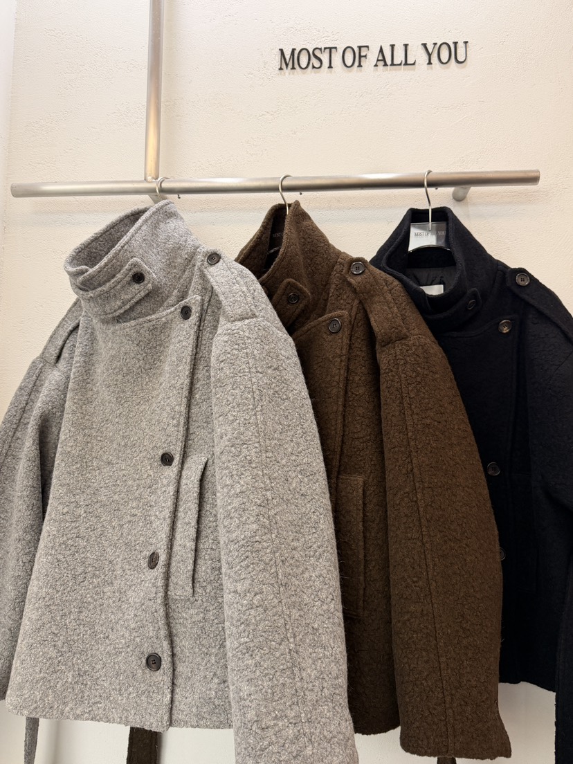 MOST OF ALL U東大門㊣直郵女裝新品25秋冬短款大衣羊毛MOST OF ALL U短款大衣