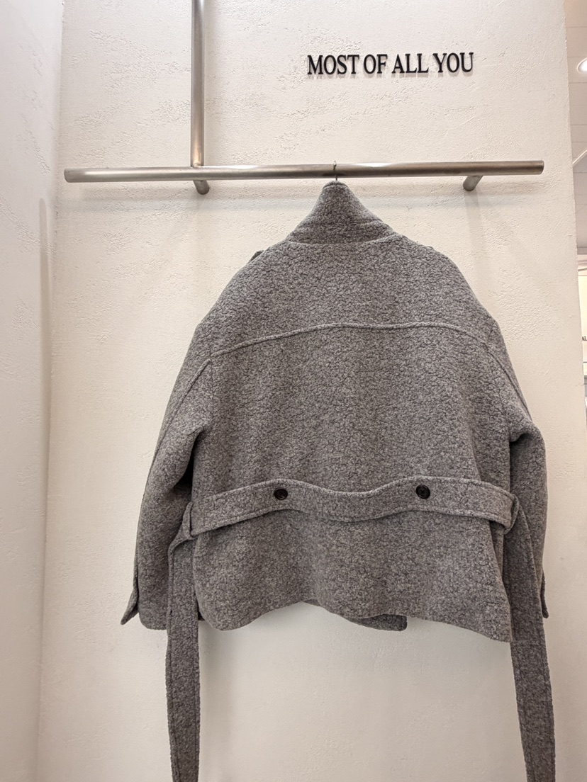 MOST OF ALL U東大門㊣直郵女裝新品25秋冬短款大衣羊毛MOST OF ALL U短款大衣