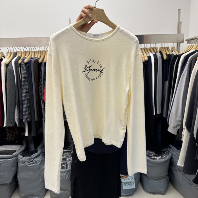SPECIAL東大門㊣實拍女裝新品25秋冬真品休閑熱賣人氣長袖T恤SPECIAL長袖T恤圖色2