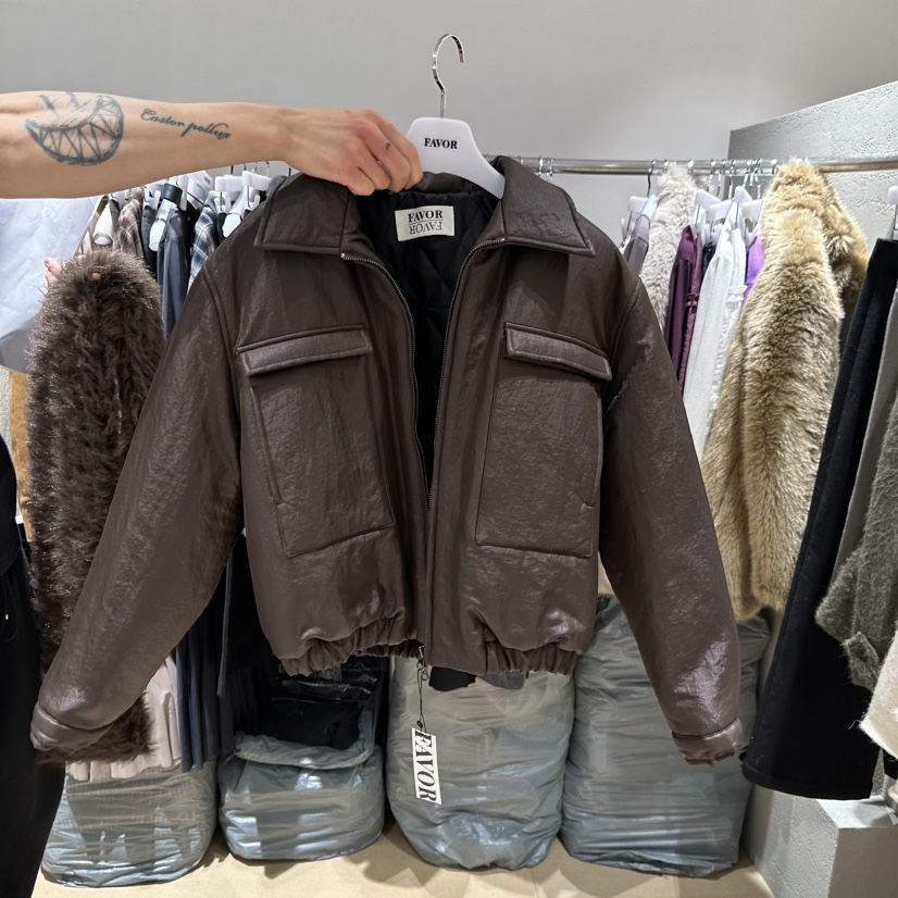 FAVOR-P韓國直郵㊣女裝新品人氣熱賣休閑時尚推薦真品夾克FAVOR-P夾克圖色1棕色