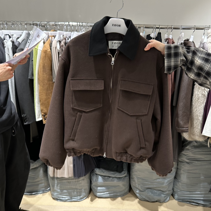 FAVOR-P東大門㊣實拍女士新品推薦人氣25秋冬休閑時尚夾克FAVOR-P夾克圖色1