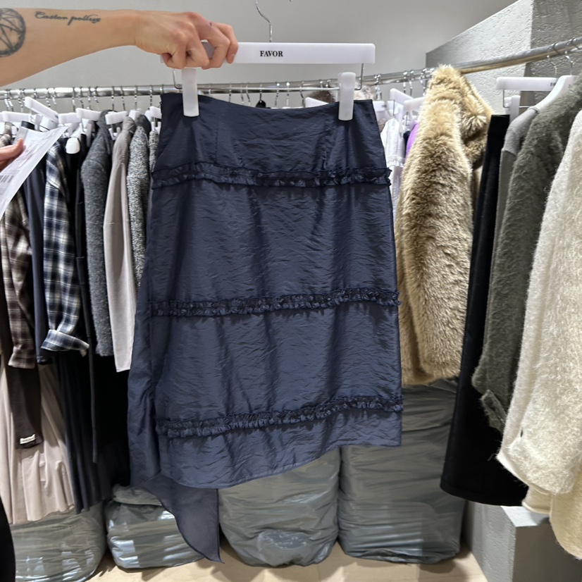 FAVOR-P韓國代購㊣女裝新款25秋冬時尚人氣休閑半身裙中短裙FAVOR-P半身裙/中短裙圖色2