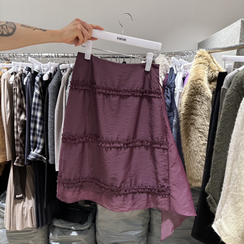 FAVOR-P韓國代購㊣女裝新款25秋冬時尚人氣休閑半身裙中短裙FAVOR-P半身裙/中短裙圖色3