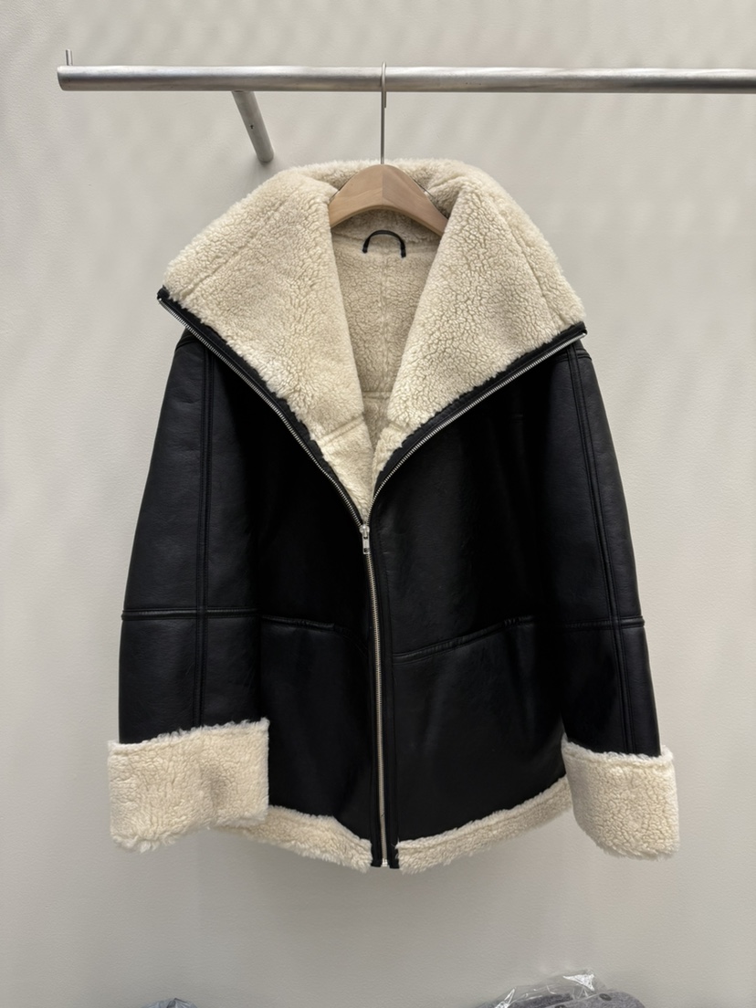 EOOB/LAMEREI東大門㊣直郵女士新品時尚真品熱賣夾克羊毛高領EOOB/LAMEREI夾克圖色1