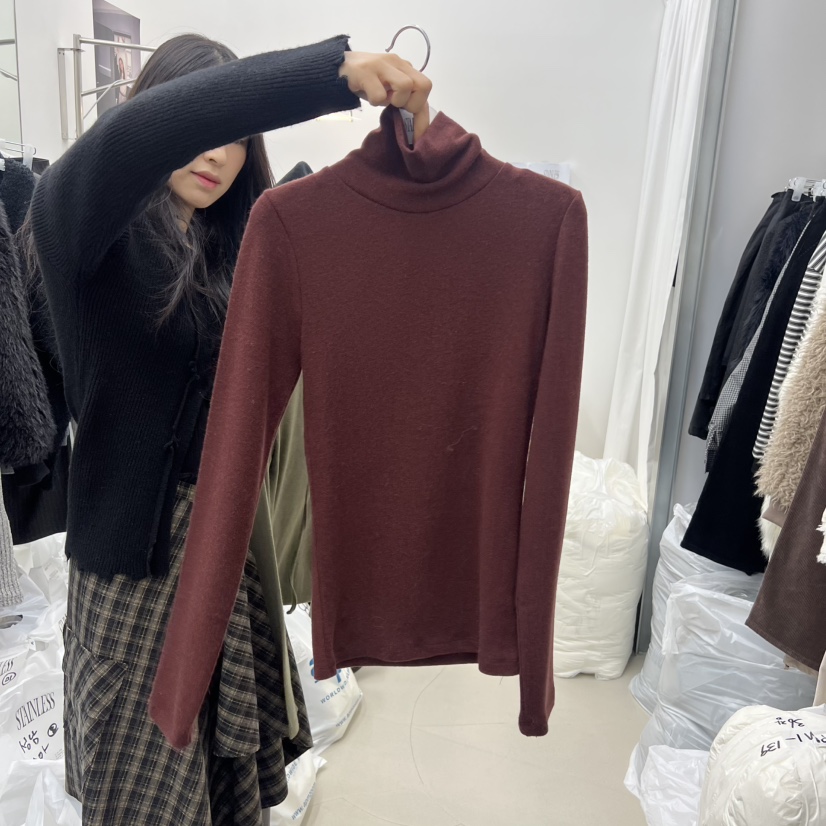 STAINLESS韓國代購㊣女裝新品熱賣職業推薦人氣長袖T恤高領STAINLESS長袖T恤圖色3