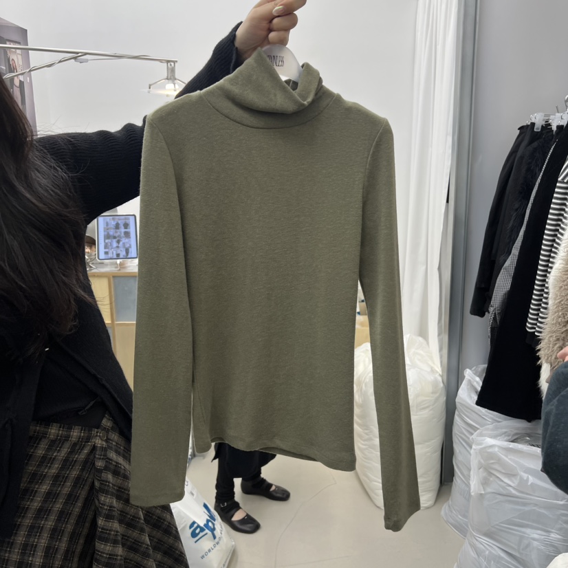 STAINLESS韓國代購㊣女裝新品熱賣職業推薦人氣長袖T恤高領STAINLESS長袖T恤圖色4